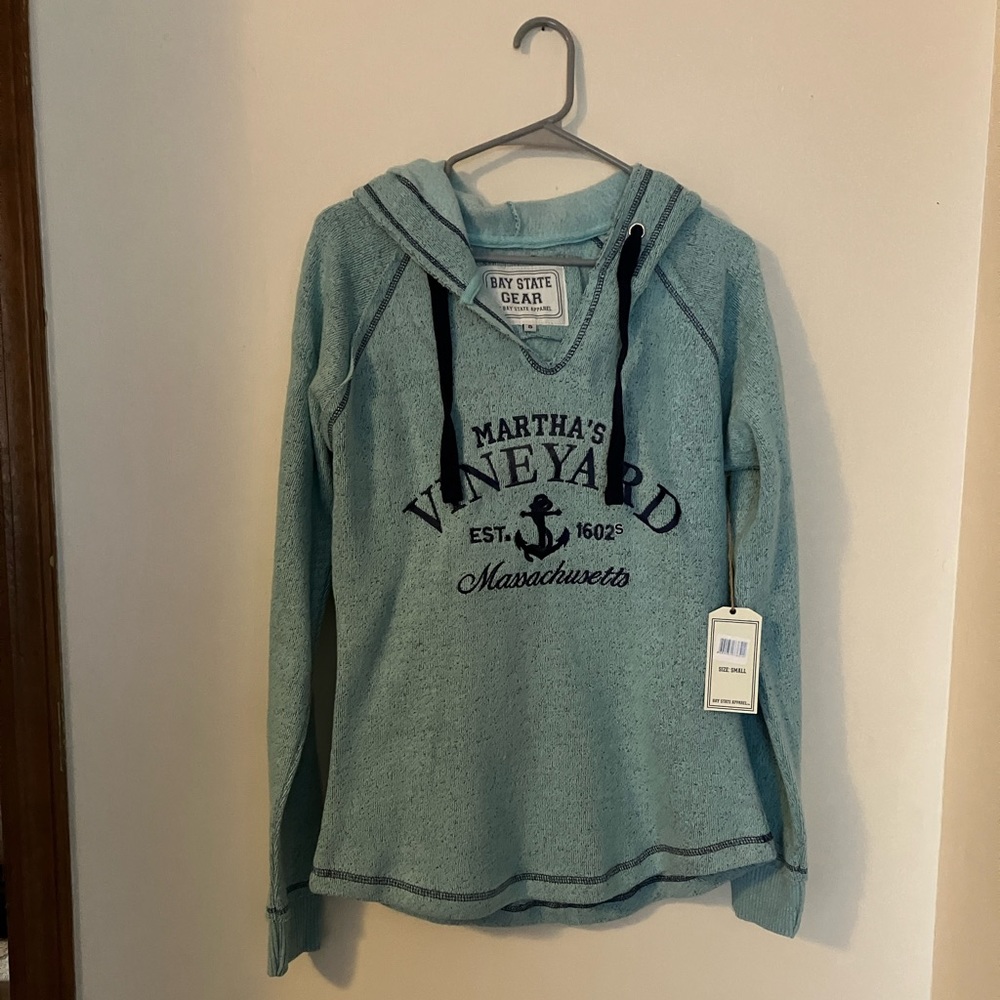 BayBrand New Sweatshirt aqua color hooded Size S